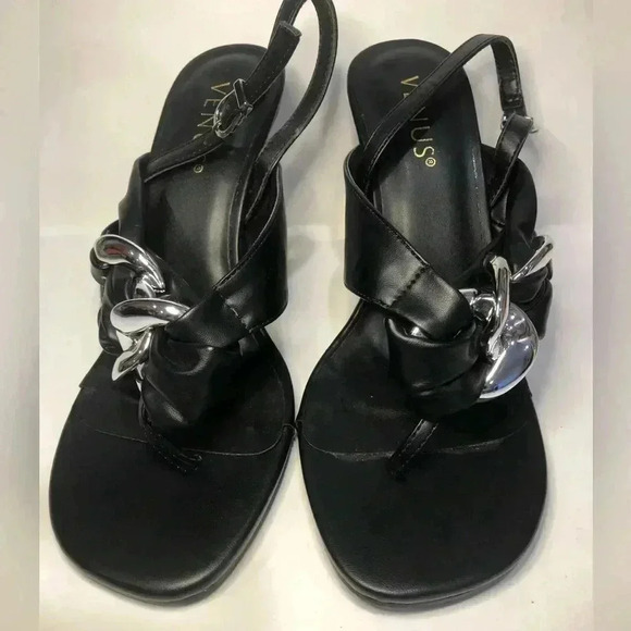 Black and silver heels size 7.5 - Picture 3 of 16